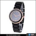 Montre bracelet rose en or rose, montre romanson quartz en acier inoxydable